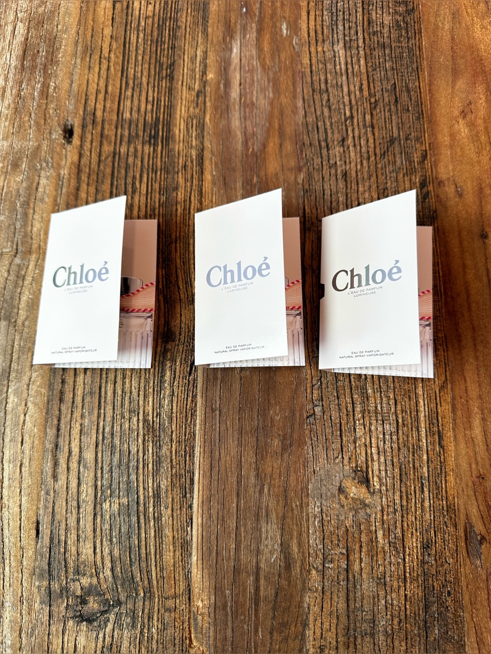 Chloé White and Light Pink Sample Sachets